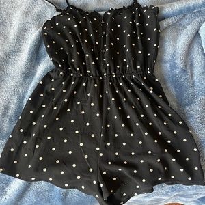 black and white light weight romper!